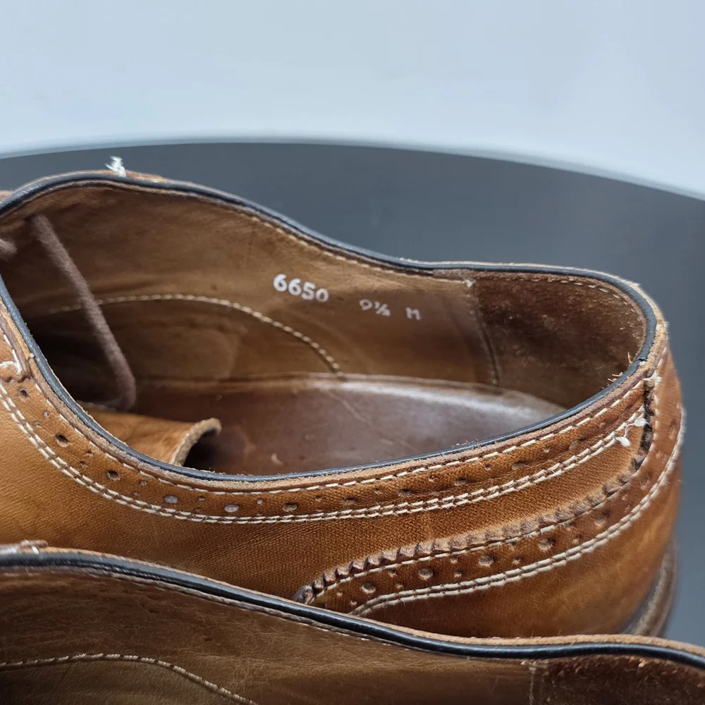 Luxury Mercanti Fiorentini 6650 Wingtip Oxford Men’s 9.5M Brown Leather ITALY